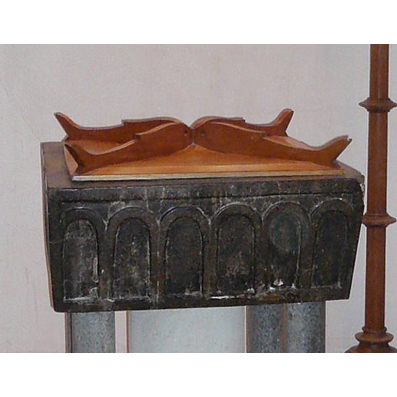 six on each side of the square basin