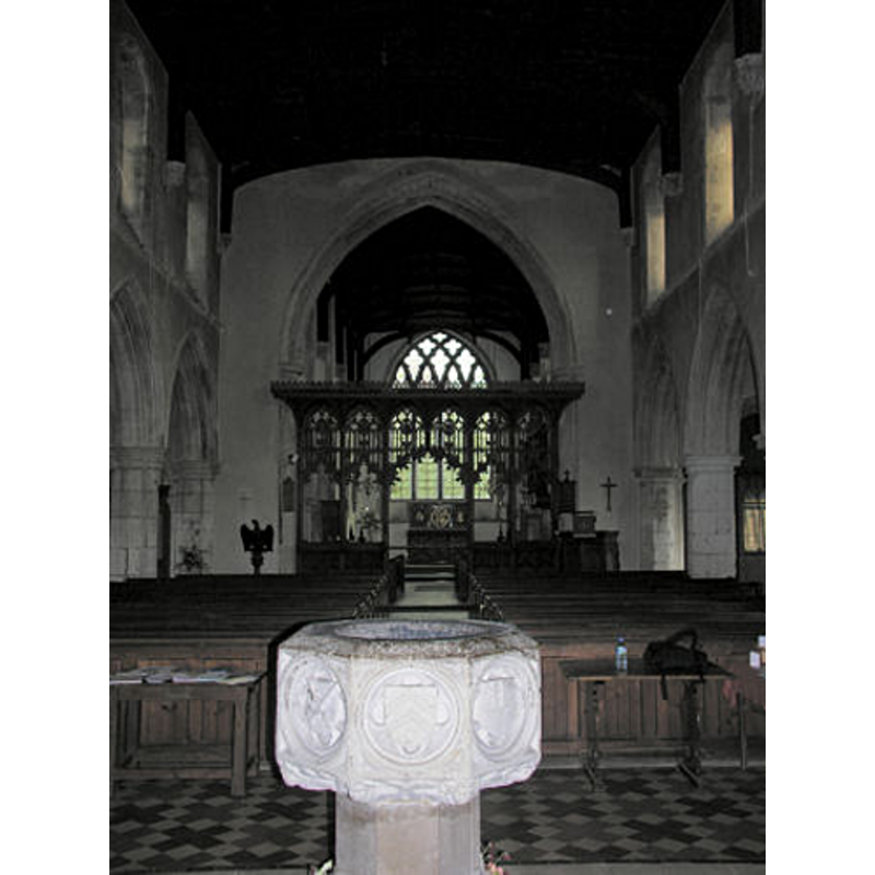 at the west end of the nave, looking east towards the altar