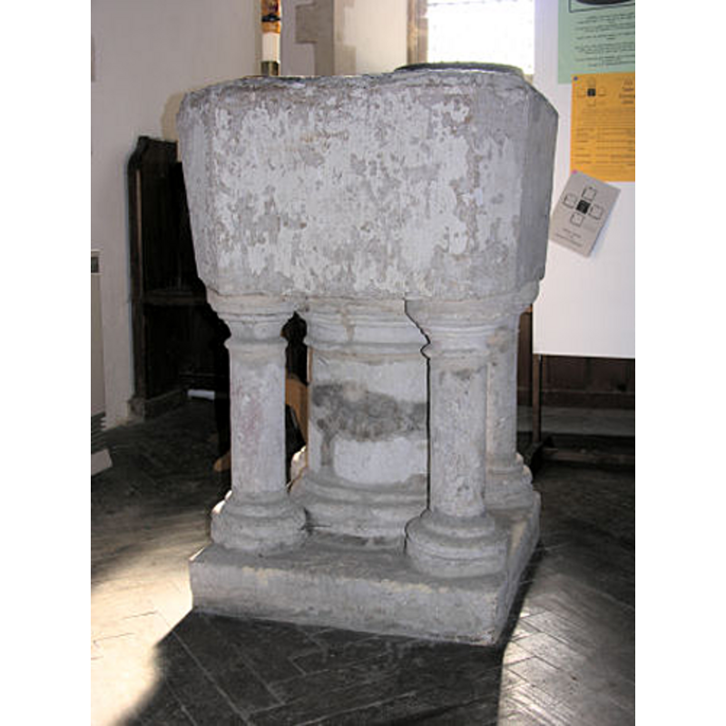 forming the capitals and bases of the shafts of the base
