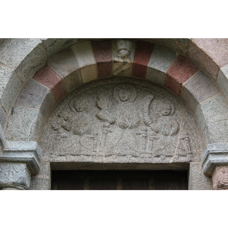 Christ in Majesty; Peter with the keys; [?] with a scroll