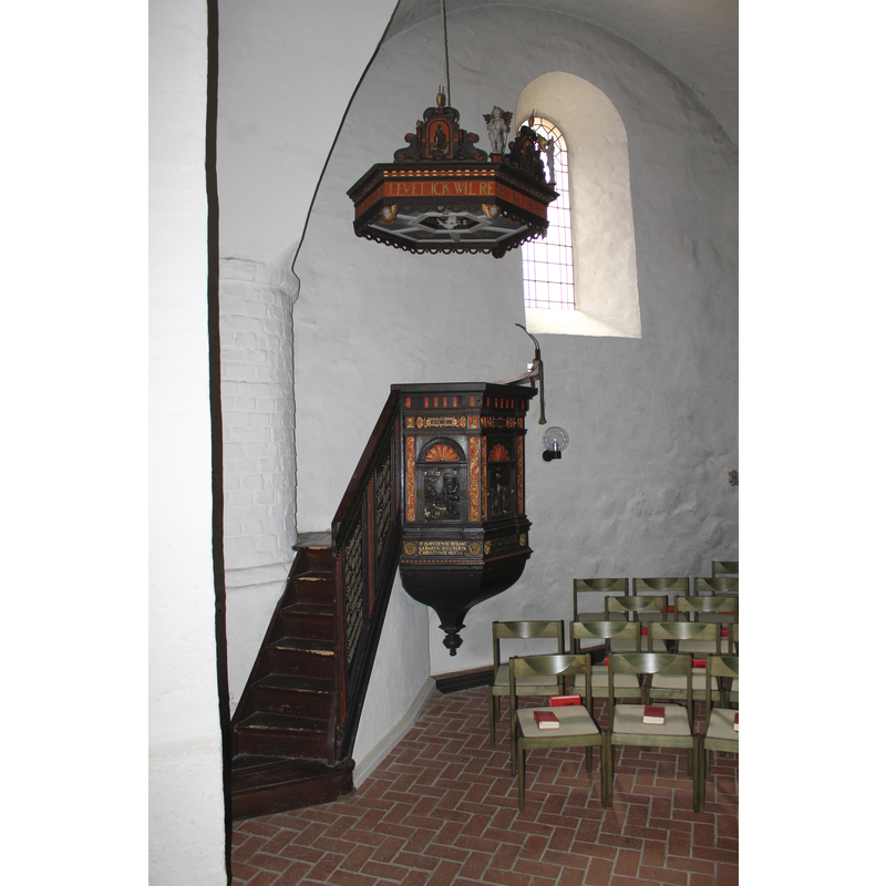 the 17th-century pulpit and sounding board