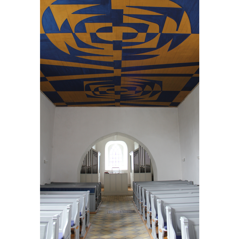 the ceiling painted by Mogens Jørgensen in 1955