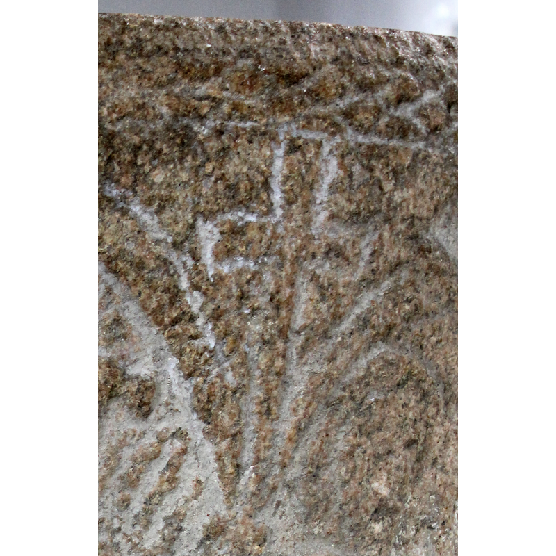 on at least three of the spandrels of the arcade; this one is to the right of the St. Michael and the dragon scene; the shape of the crosses varies