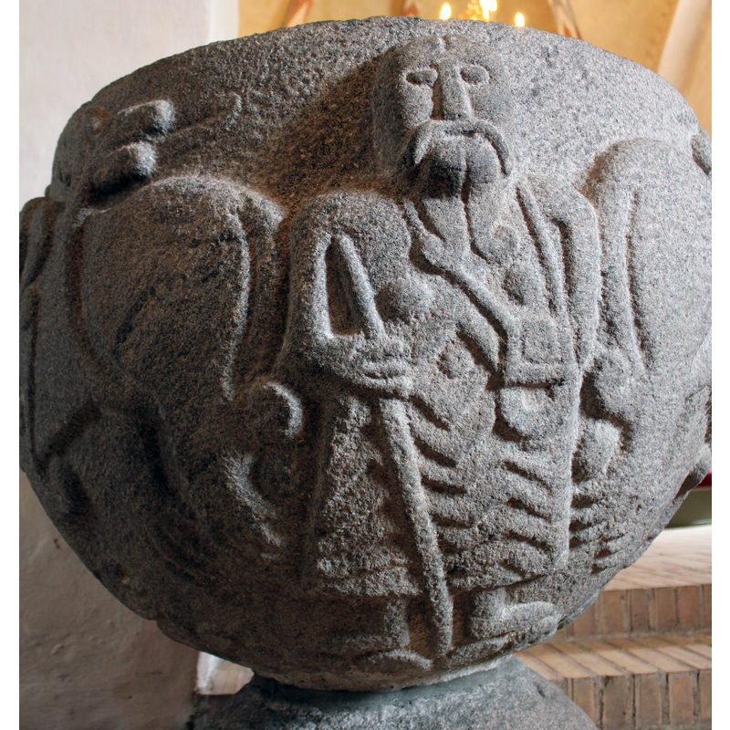 on the west side of the font