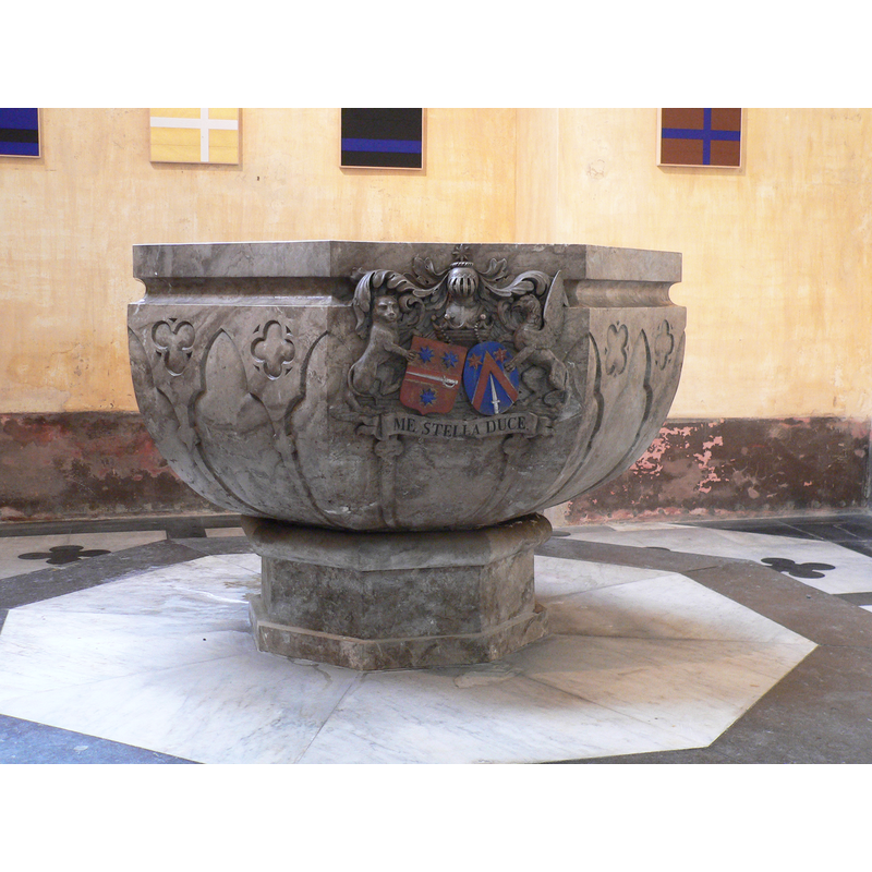 one of the two modern fonts in this church
