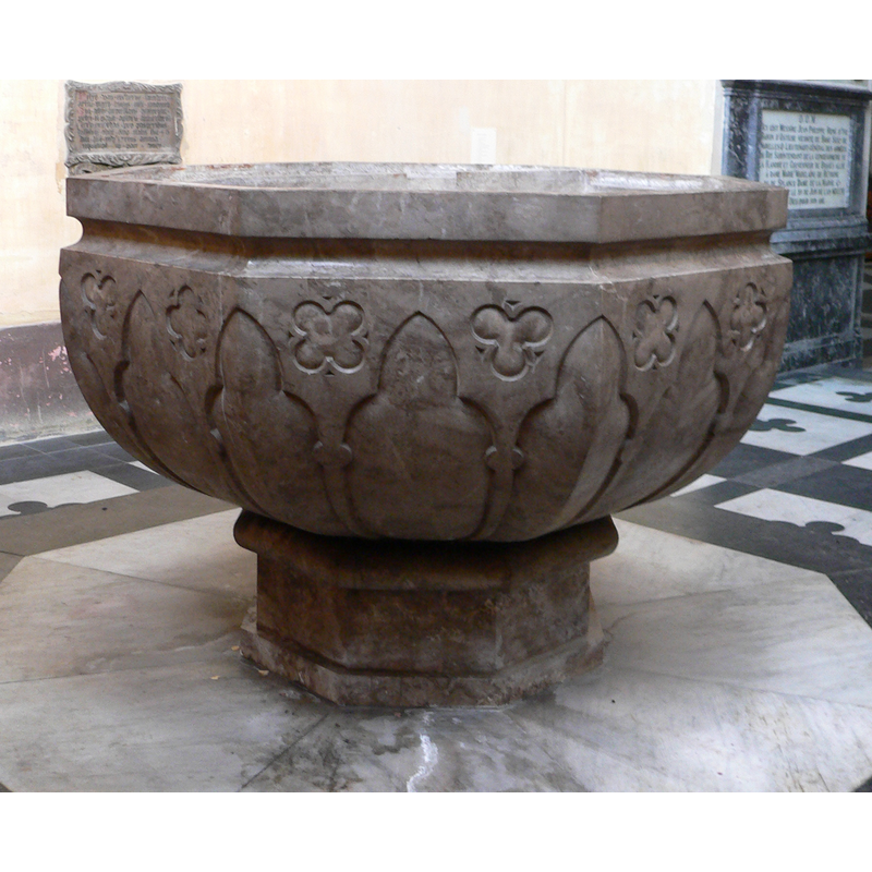 one of the two modern fonts in this church