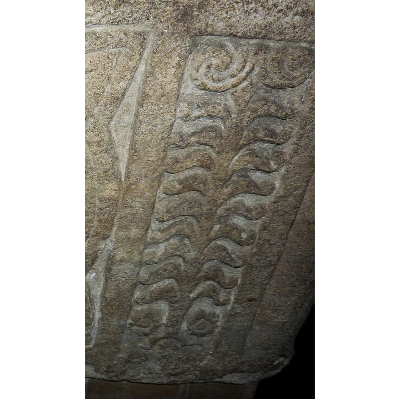 on the right of the east side, to the right of the tetragram