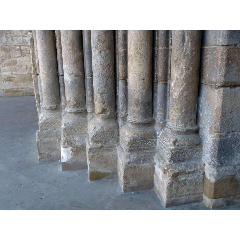 bases of the columns on the left side