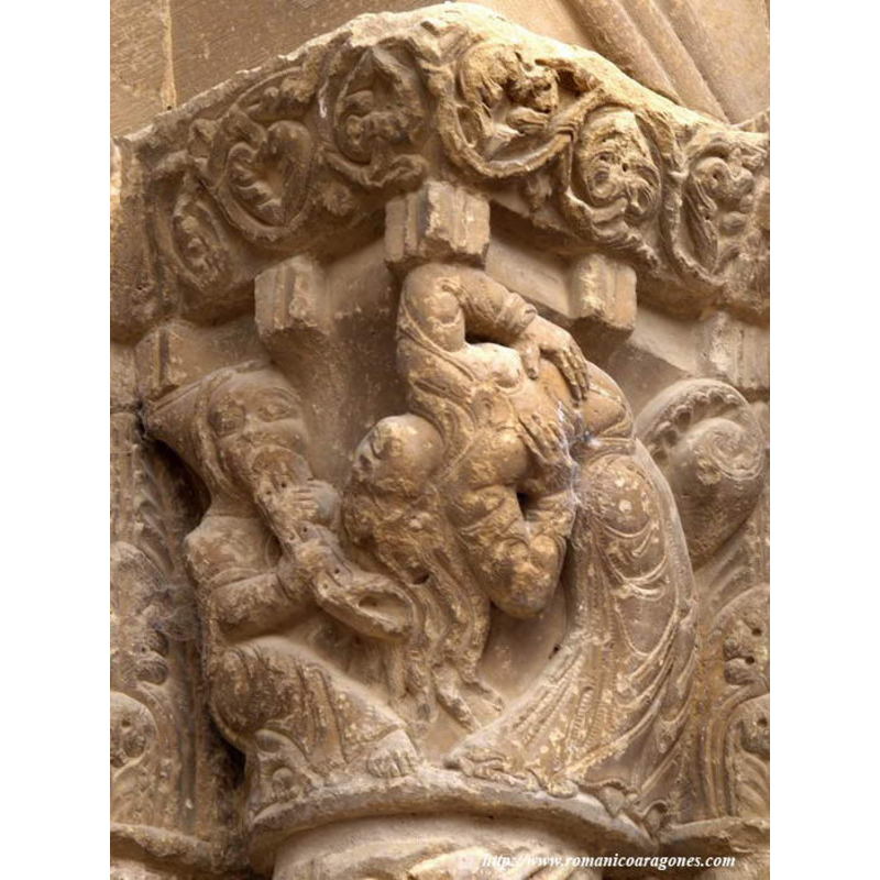 one of the many beautiful Romanesque capitals of this church