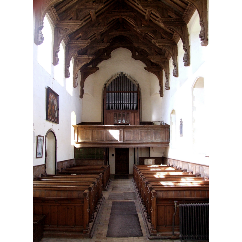 the font partially visible at the back (west), right (north) side, beneath the gallery