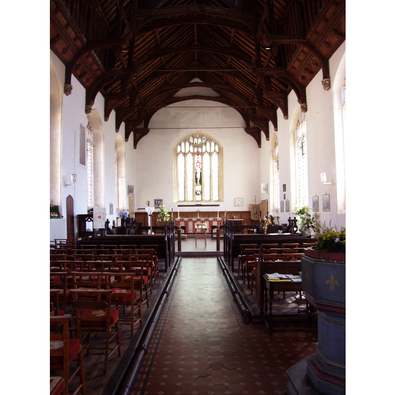 the modern font in the foreground, right (south) side