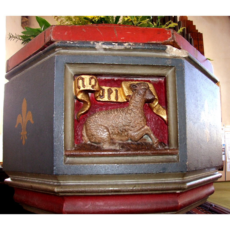 the modern font: the Agnus Dei panel