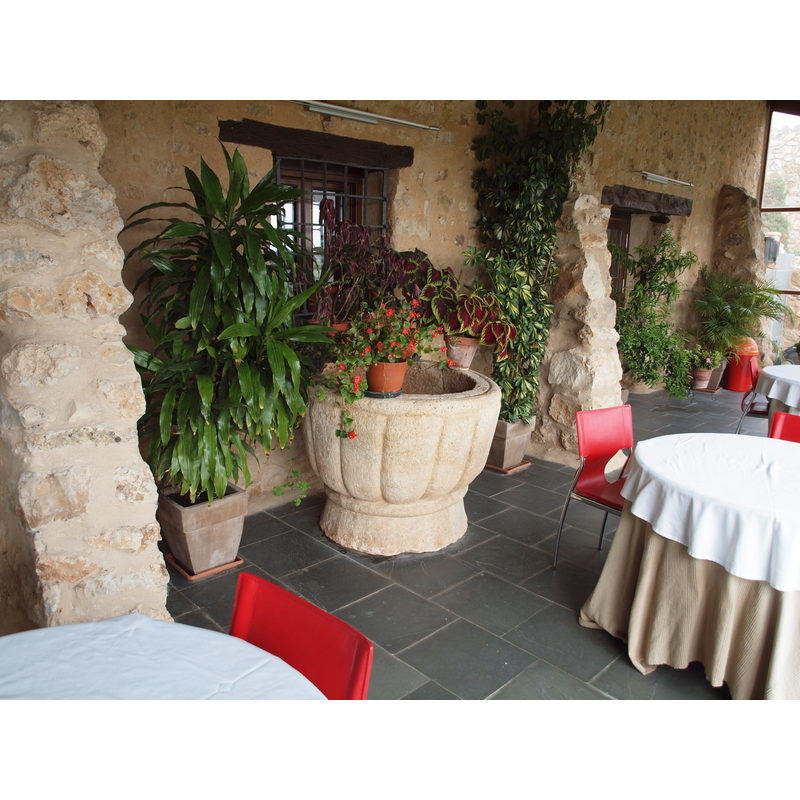 in the dining area of the hotel Antiguo Palacio de Atienza, a 16th-century building