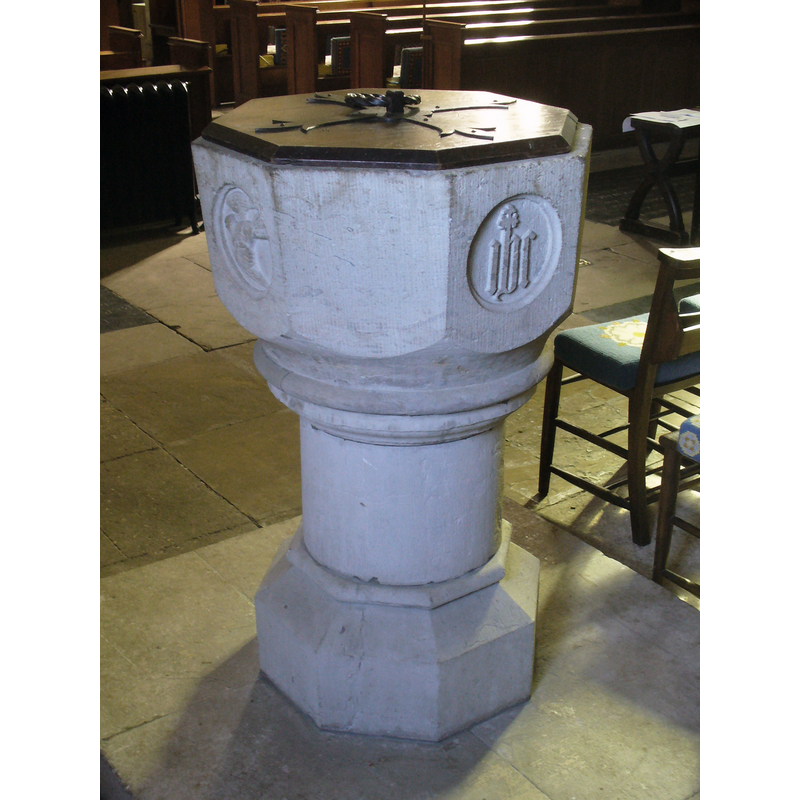 is this a medieval font, re-carved in 1864?