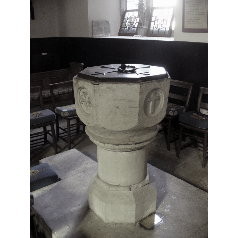 is this a medieval font, re-carved in 1864?