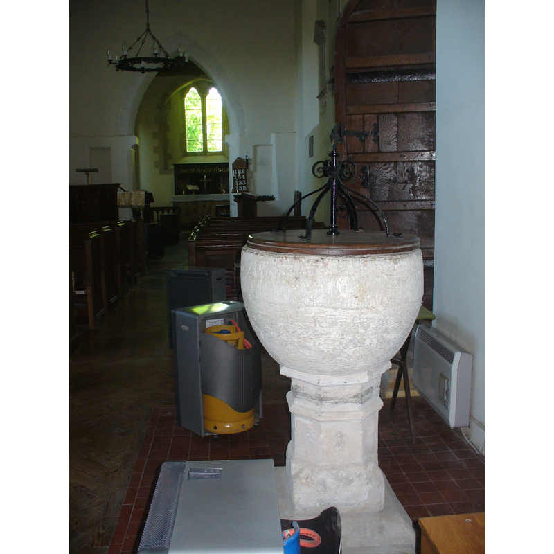 in the nave, looking east; just west of the south door