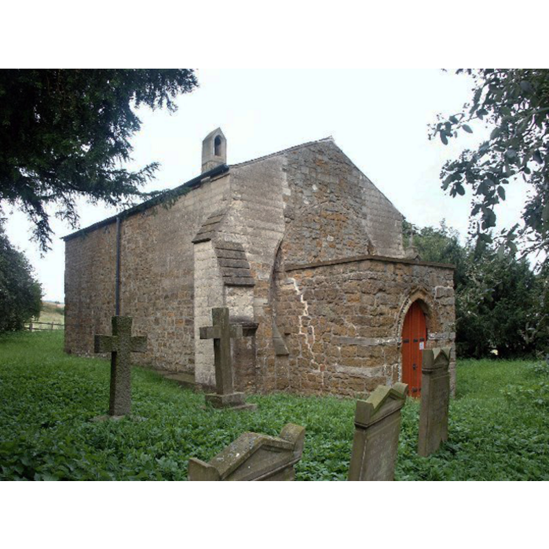 Clixby All Hallows: showing the 19th-century west porch; the present nave was the chancel of the medieval church; the original nave was demolished in 1727; this church is now [2018] redundant]