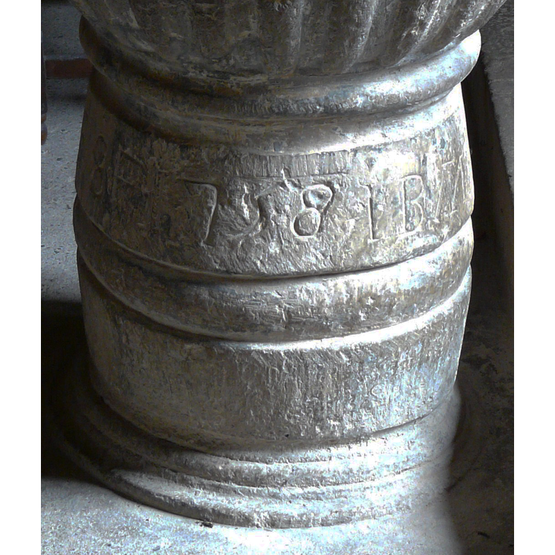 inscription with date and intials of maker? [cf. FontNotes]
