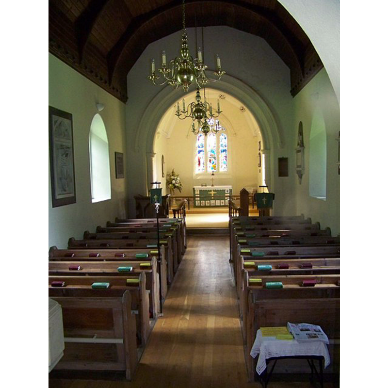the modern font partially visible in the foreground, left (north) side