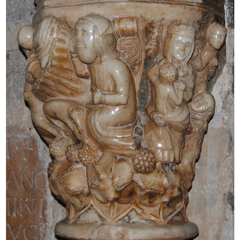 Mary has one breast uncovered, to feed the Child