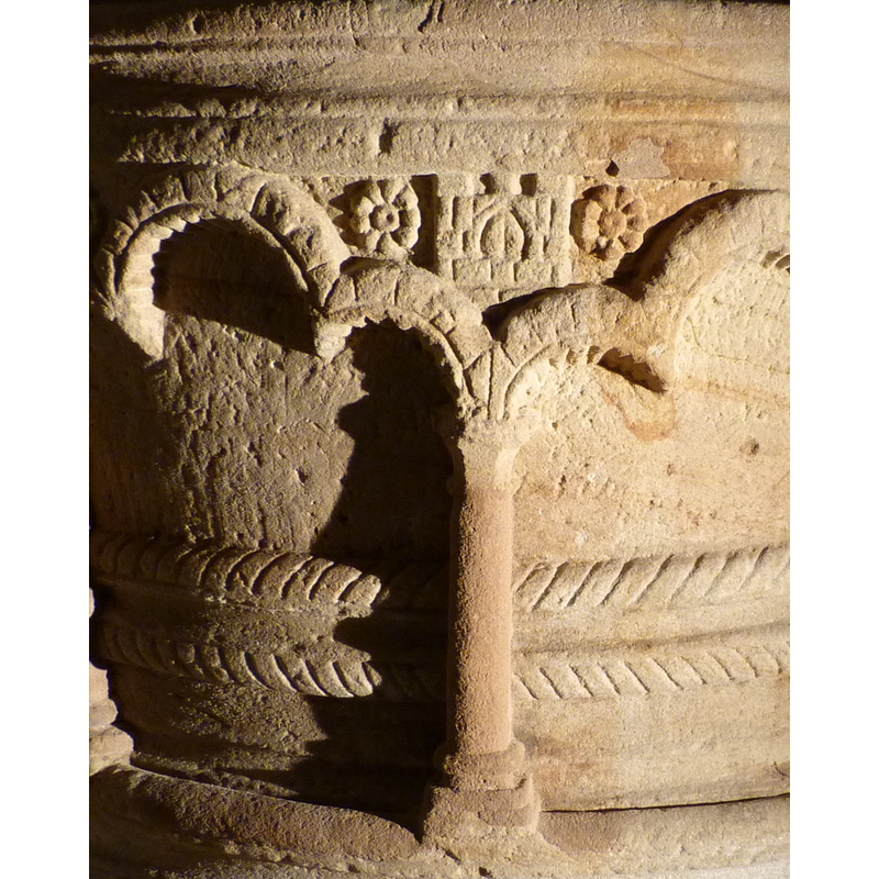 the arches are decorated with a zigzag pattern