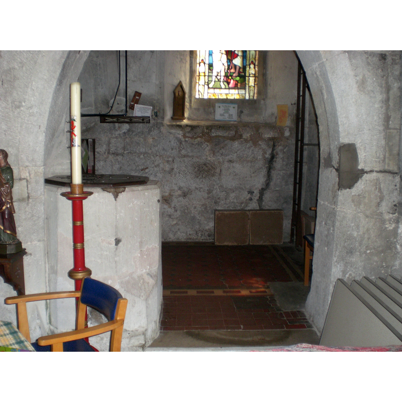 looking from the nave into the tower; this space was used for some time as the village Post Office!