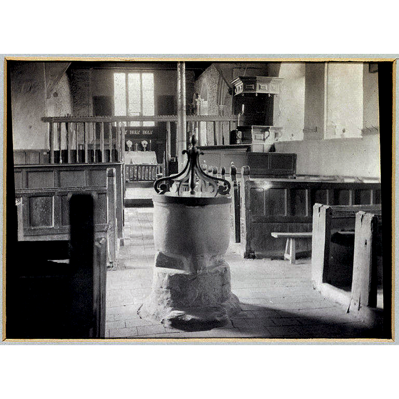 the font in the context of the church interior; photographed 13 October 1904, before the re-cutting of the base [cf. FotNotes]