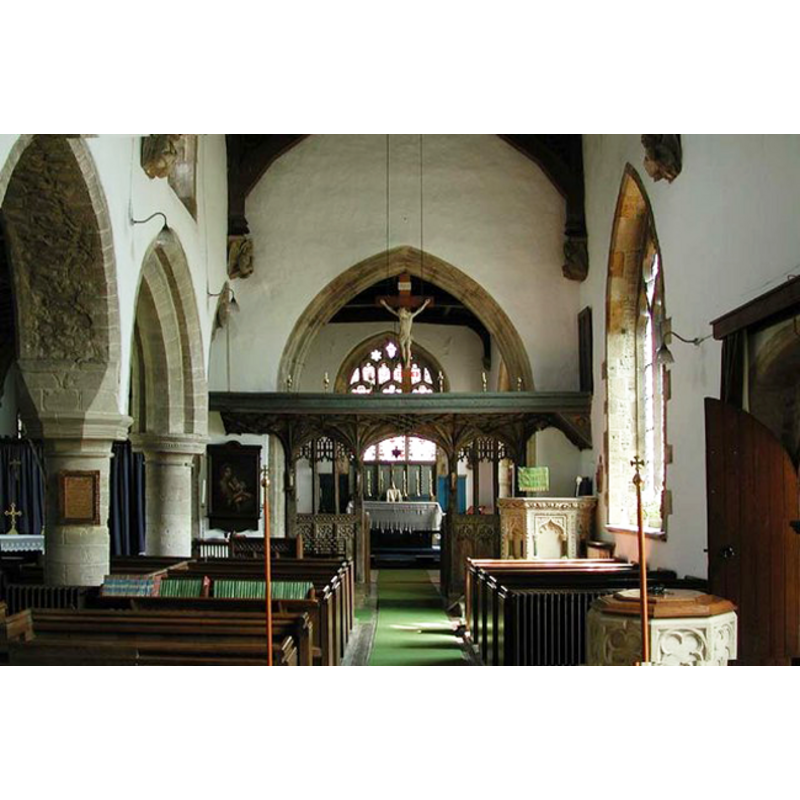 the top of the font and its cover in the foreground, right (south) side