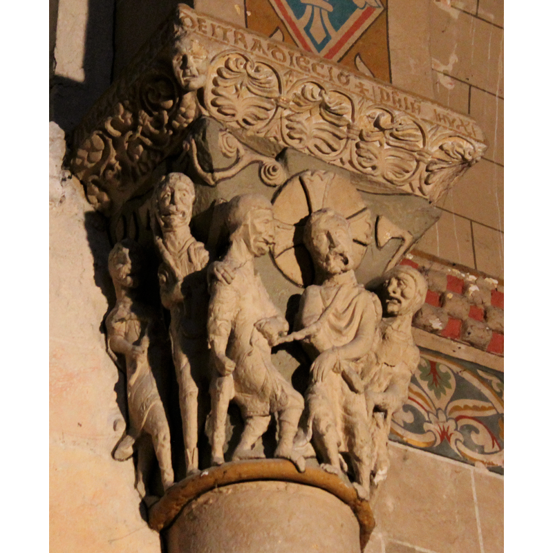 the north apse; north-side capital