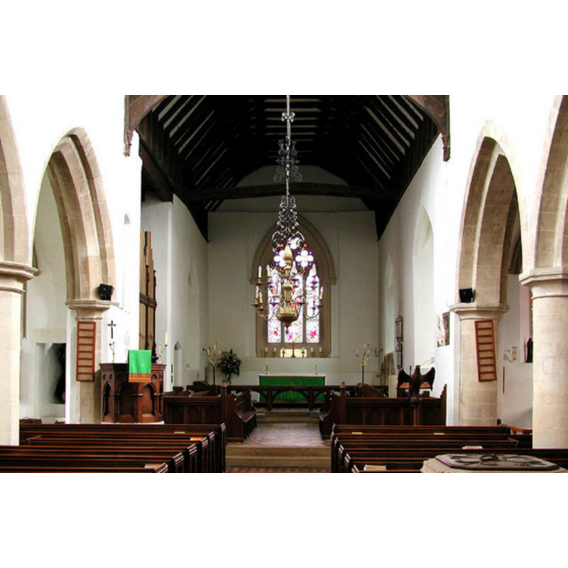 the top of the modern font and its cover are visible on the foreground, right (south) side