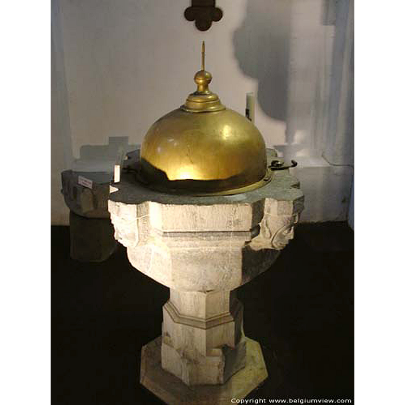 notice the fragment of the font from Finnevaux in the background