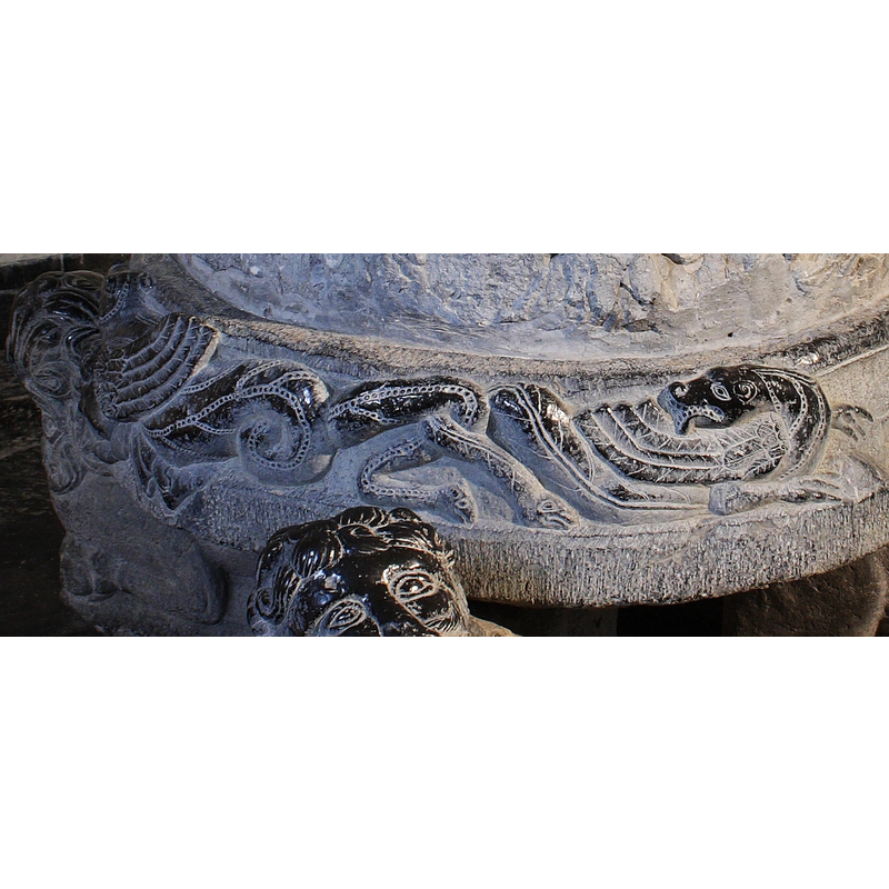 there appear to be two serpents intertwined with the back head of the amphisbaena