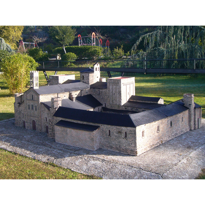 a maquette of the cathedral compound