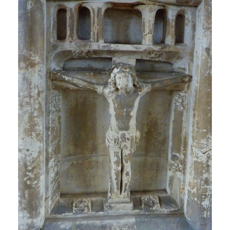 on the east side of the font [R-->L]