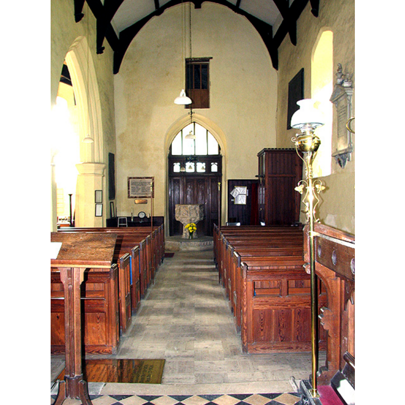 the font at the west end, by the tower door