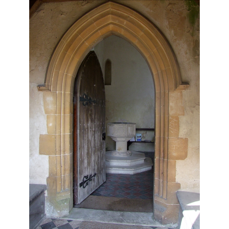 the font by the south entranceway