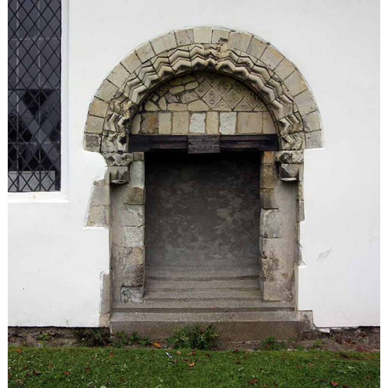 the Norman portal, now blocked
