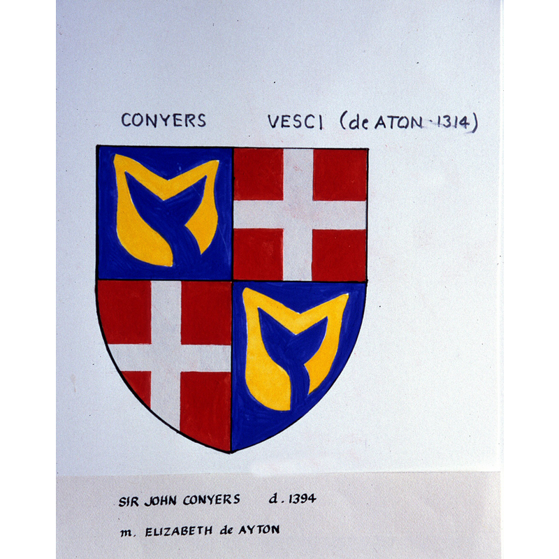 "1. quarterly, Conyers and Vesey" [cf. FontNotes]