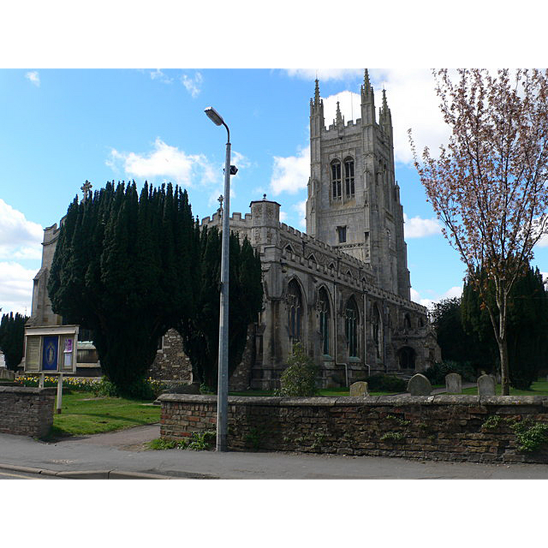 Source caption: "St Mary's Parish Church, St Neots. A late medieval church."