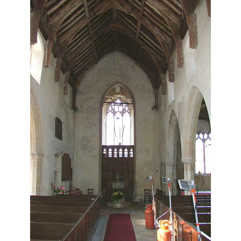 the font and cover visible at the west end, centre aisle