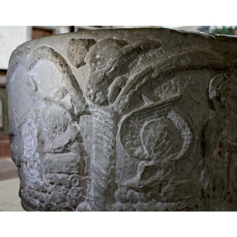 in a non-traditional pose (not quite rampant, nor regardant,...), sort of twisting on itself; the head towards the left