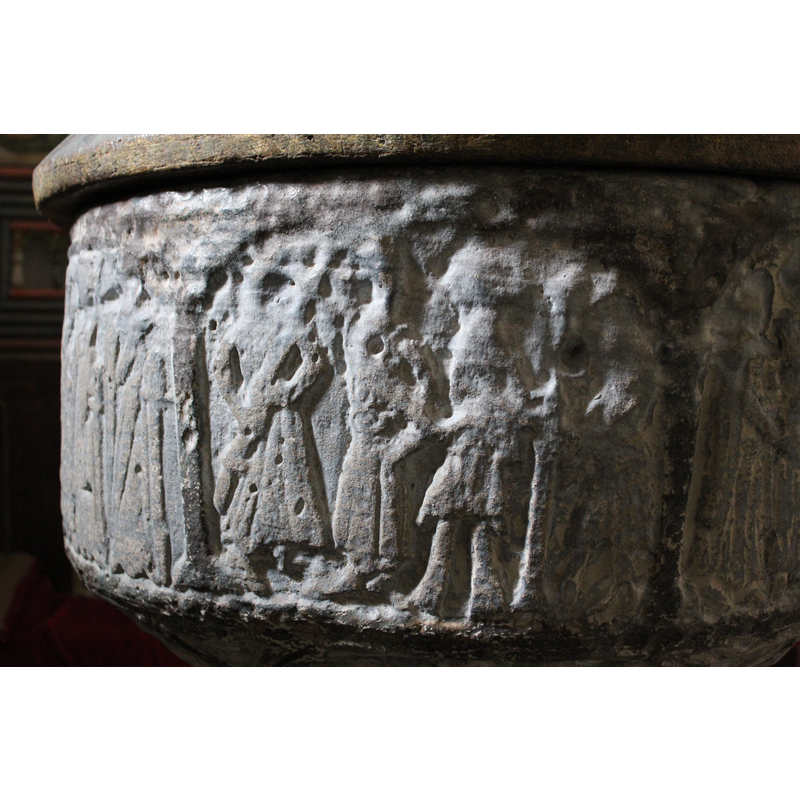 with the scene to the left, this may be a conflation of the arrest. mocking and flagellation of Christ