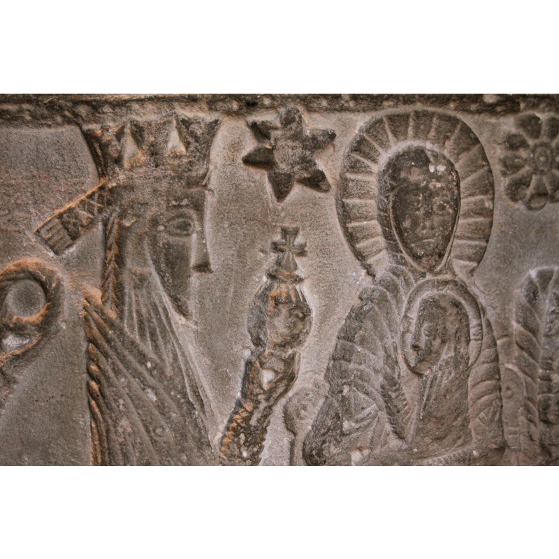 first Magus before Madonna and Child