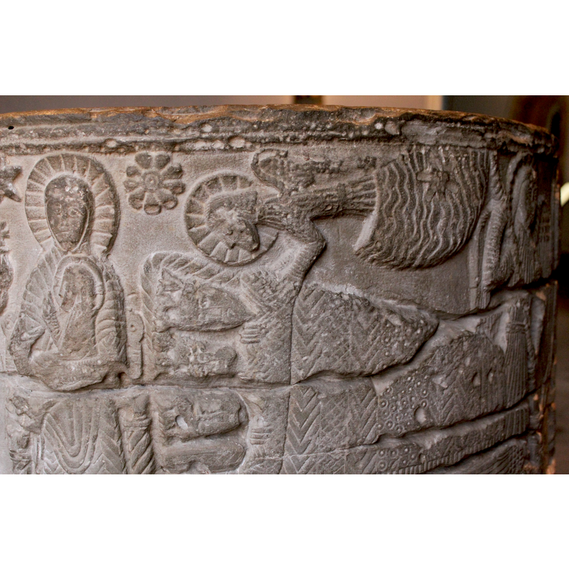 enthroned Madonna and Child are part of the previous scene; the rounded guiding star is part of this scene