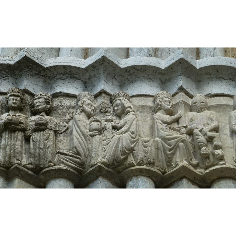 Adoration of the Magi; Herod and one of his henchmen, part of the Massacre of the Innocents