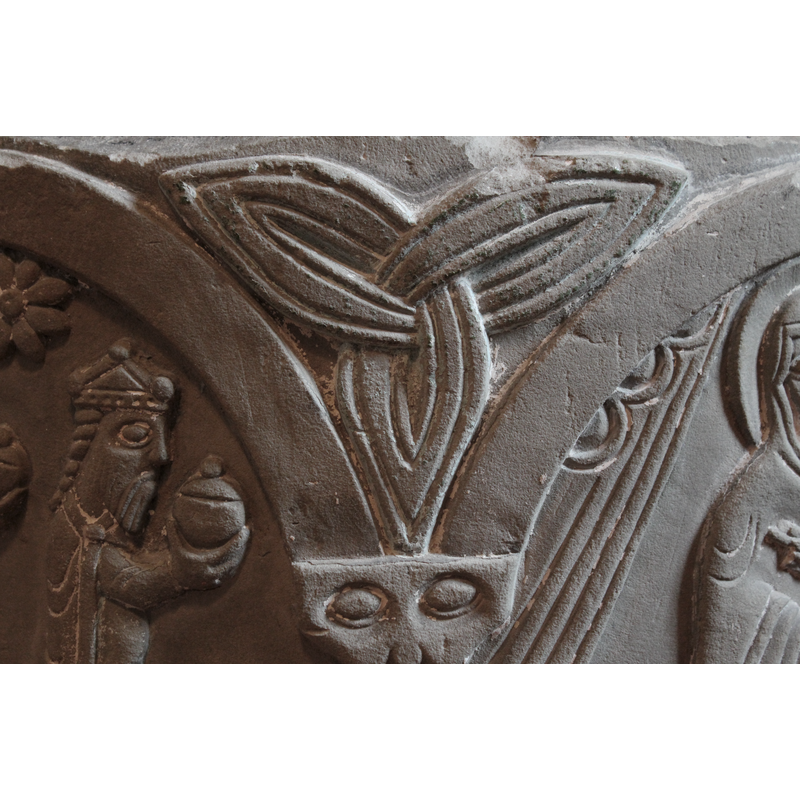 in the spandrel between the Magi and the enthroned Madonna and Child