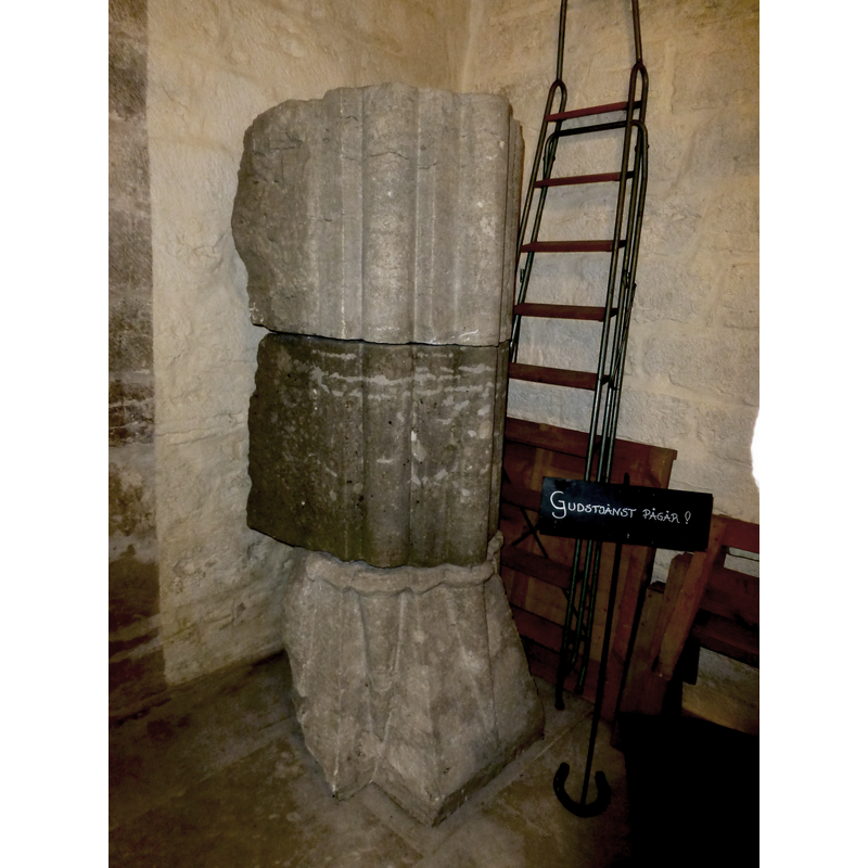 stones from the church exterior; now kept inside the church