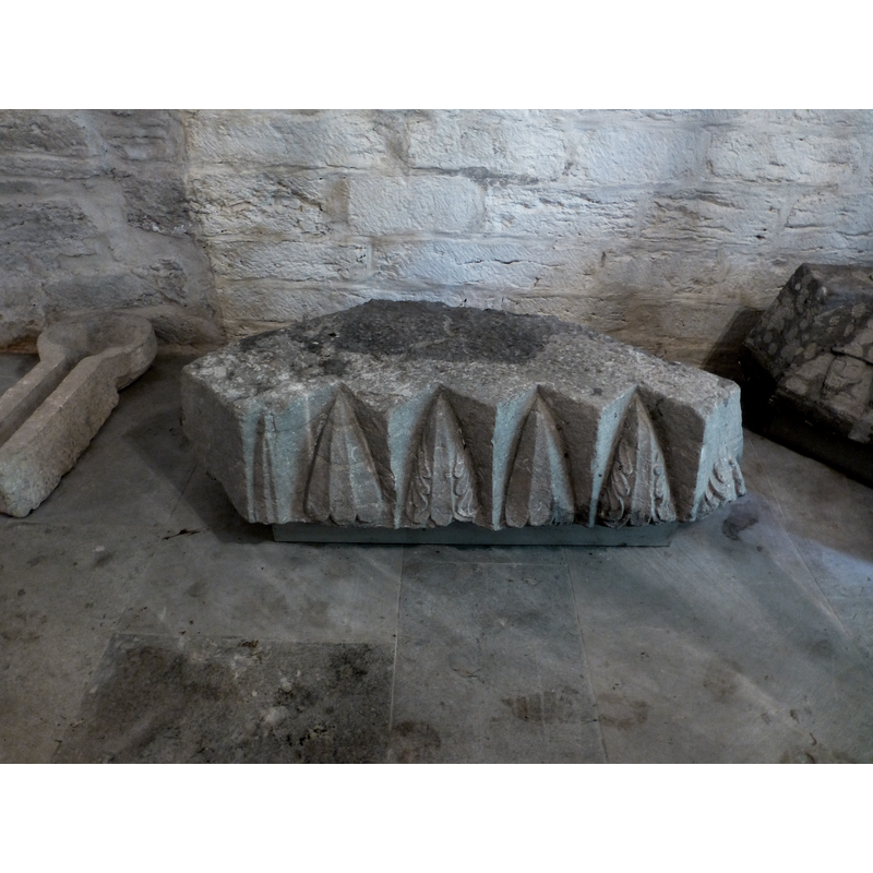 stones from the church exterior; now kept inside the church