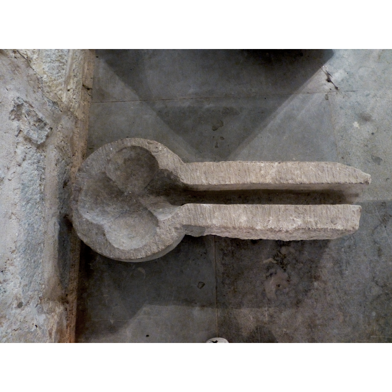 stones from the church exterior; now kept inside the church
