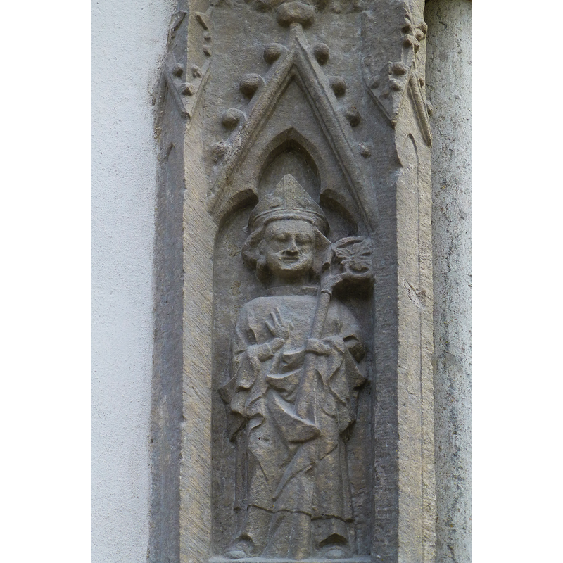 front column; upper figure; bishop